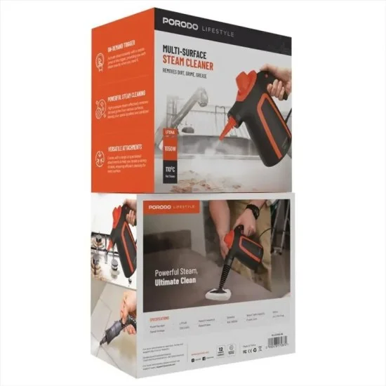 Porodo Lifestyle Multi-Surface Steam Cleaner - Black